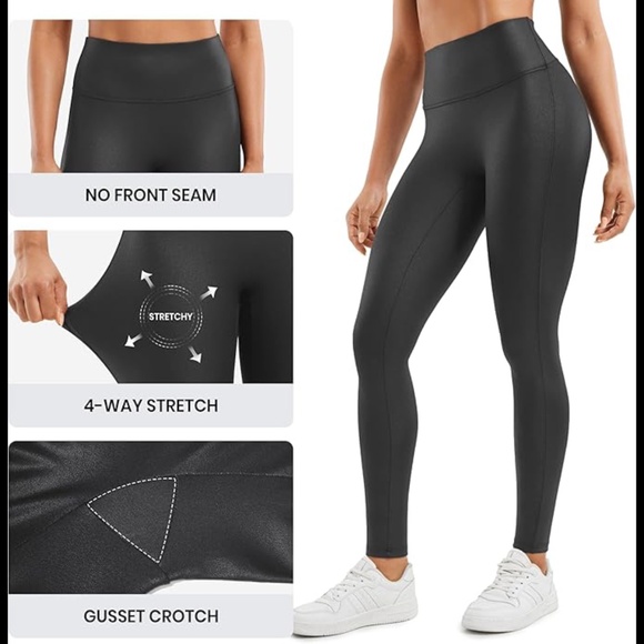NWT CRZ YOGA Butterluxe Matte Faux Leather Leggings Size Medium - Picture 3 of 7